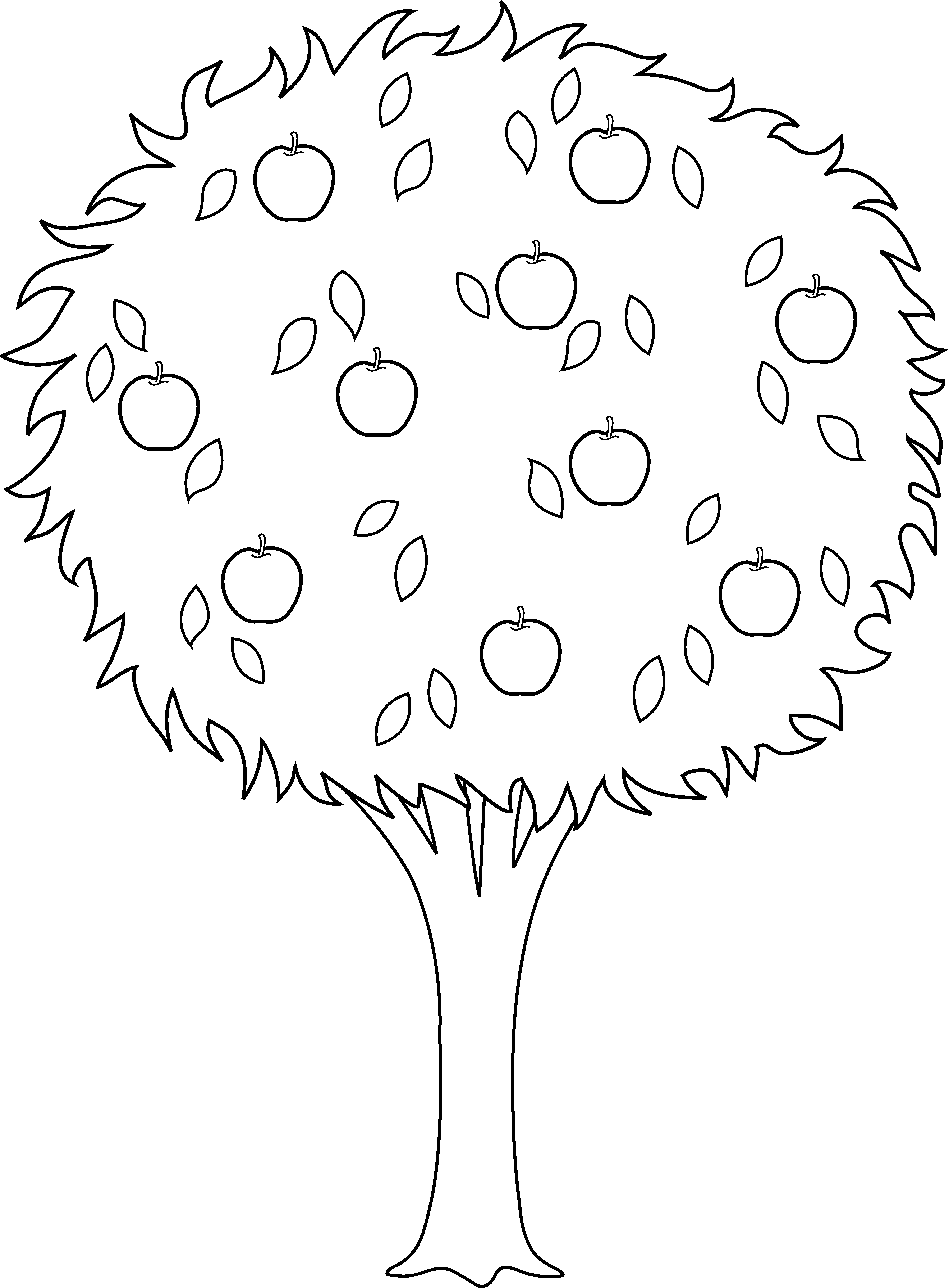 着色页: 苹果树 (自然) #163789 - 免费可打印着色页