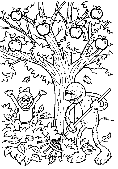 着色页: 苹果树 (自然) #163790 - 免费可打印着色页