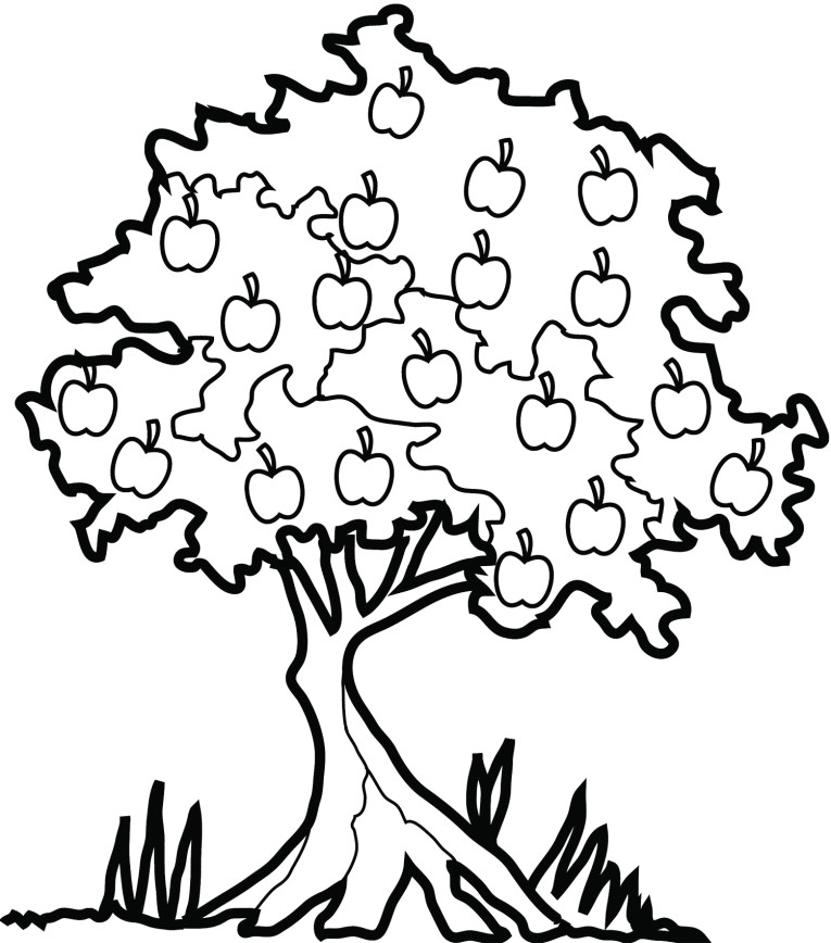 着色页: 苹果树 (自然) #163810 - 免费可打印着色页