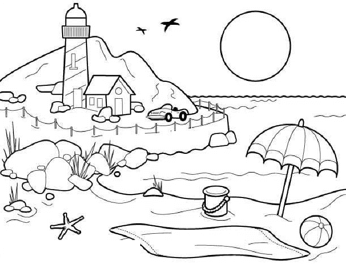 着色页: 海滩 (自然) #158970 - 免费可打印着色页