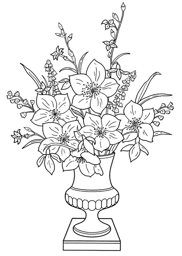 着色页: 一束鲜花 (自然) #160868 - 免费可打印着色页