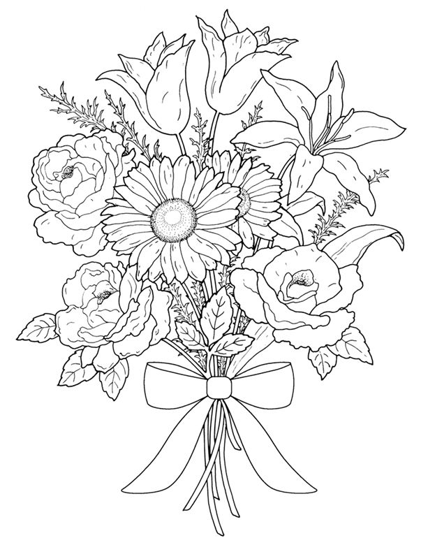 着色页: 一束鲜花 (自然) #160879 - 免费可打印着色页