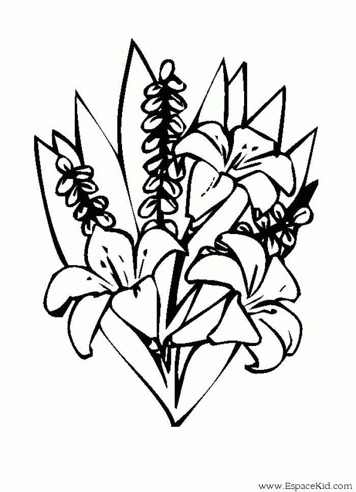 着色页: 一束鲜花 (自然) #160891 - 免费可打印着色页