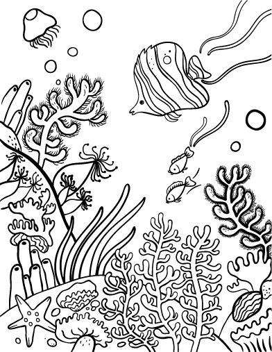 着色页: 珊瑚 (自然) #162940 - 免费可打印着色页