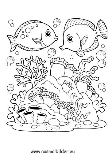 着色页: 珊瑚 (自然) #163017 - 免费可打印着色页