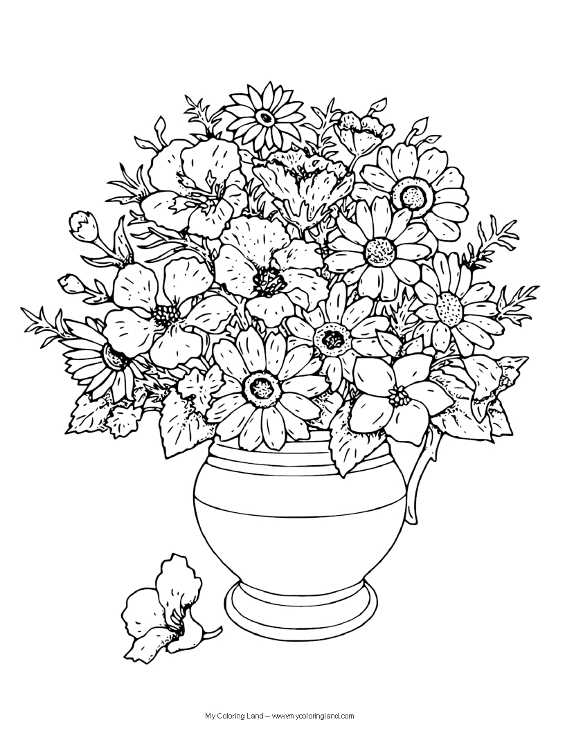 着色页: 花卉 (自然) #155017 - 免费可打印着色页