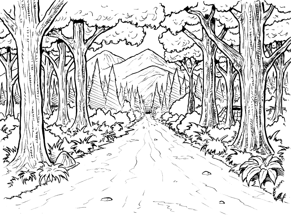着色页: 森林 (自然) #157003 - 免费可打印着色页