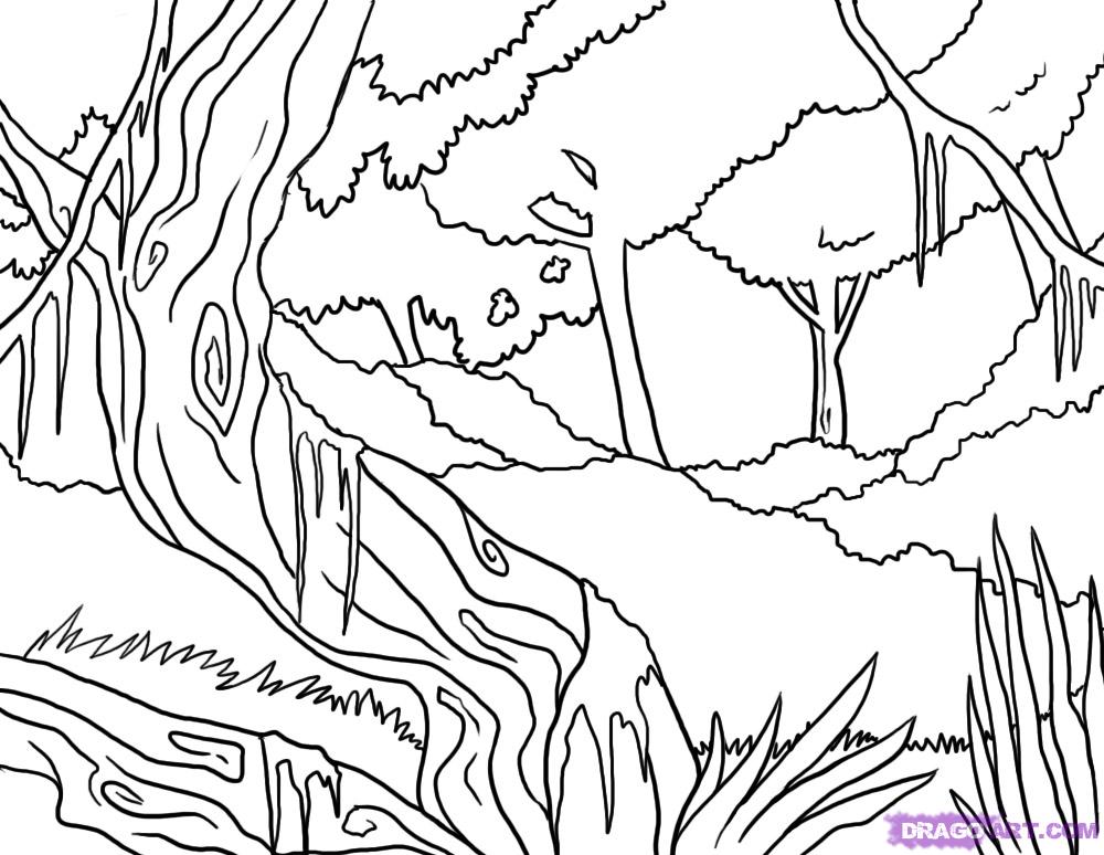 着色页: 森林 (自然) #157202 - 免费可打印着色页