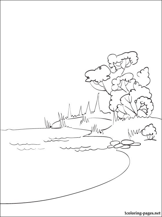 着色页: 湖 (自然) #166078 - 免费可打印着色页