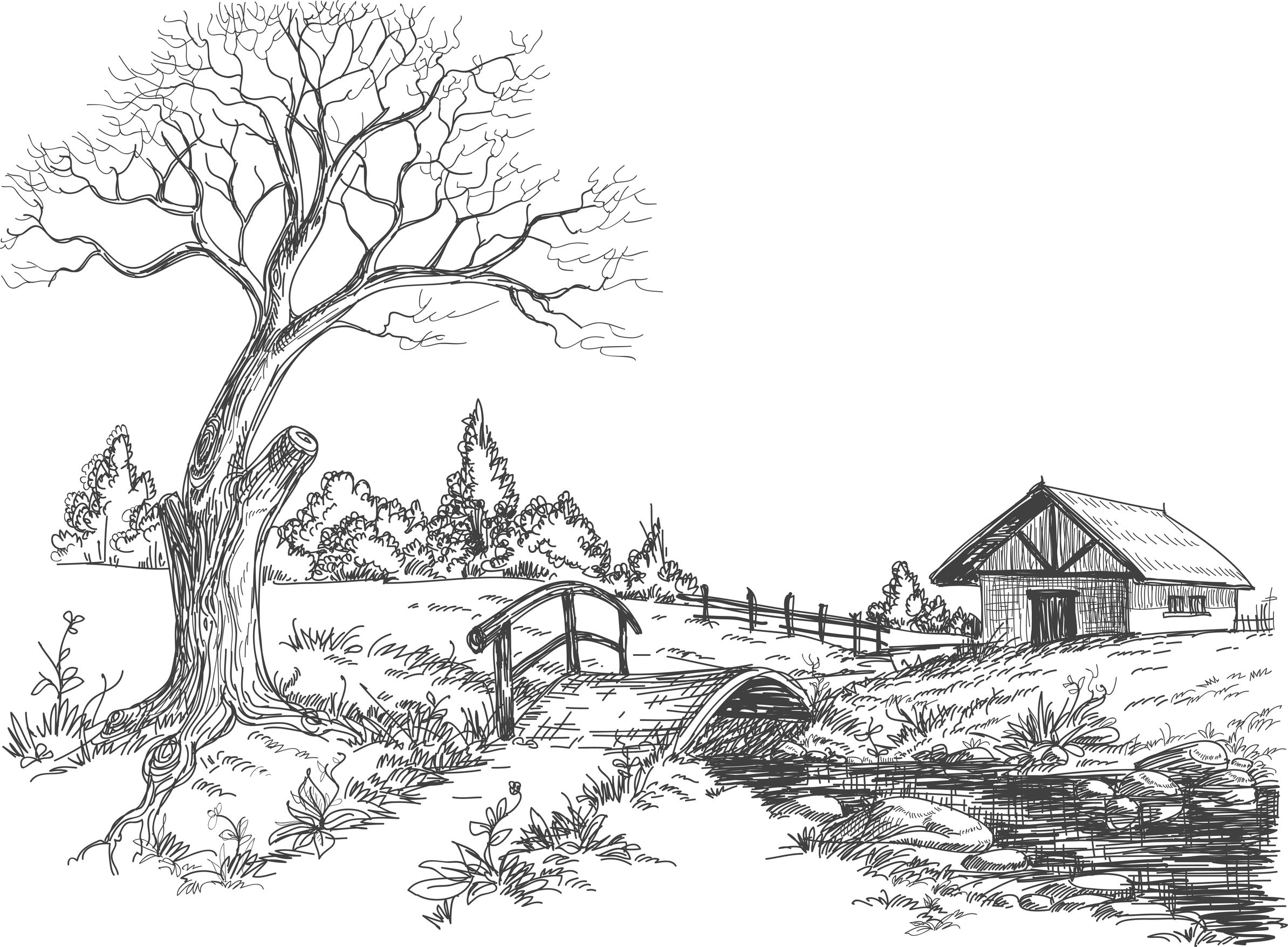 着色页: 农村 (自然) #165765 - 免费可打印着色页