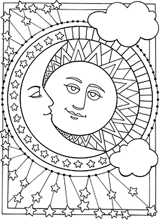 着色页: 月亮 (自然) #155665 - 免费可打印着色页