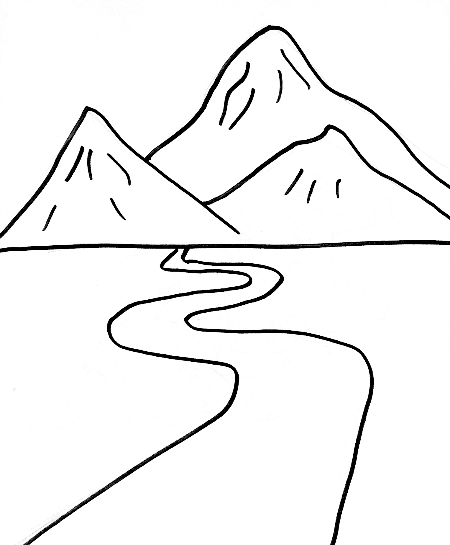 着色页: 山 (自然) #156483 - 免费可打印着色页