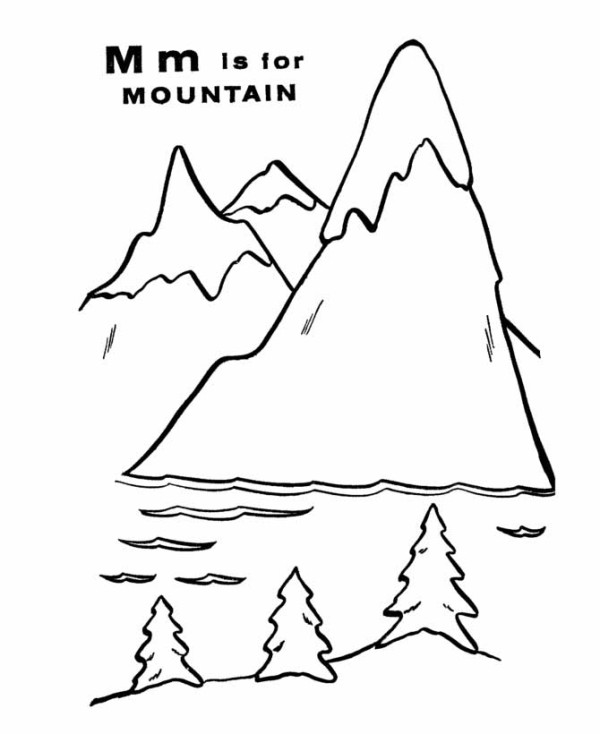 着色页: 山 (自然) #156689 - 免费可打印着色页