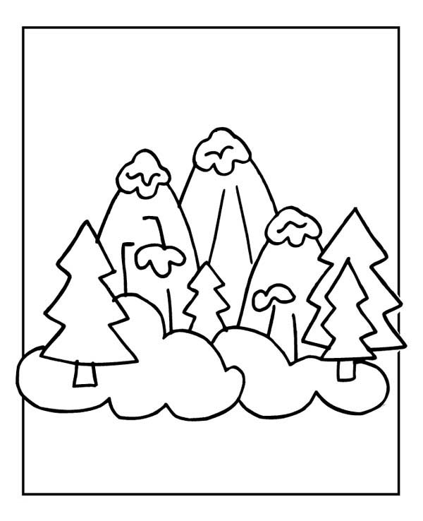 着色页: 山 (自然) #156714 - 免费可打印着色页