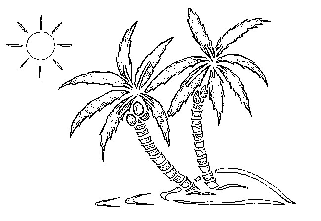 着色页: 棕榈 (自然) #161114 - 免费可打印着色页