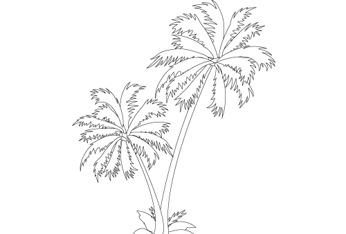 着色页: 棕榈 (自然) #161122 - 免费可打印着色页