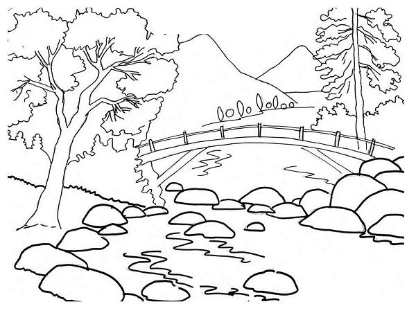 着色页: 河 (自然) #159296 - 免费可打印着色页