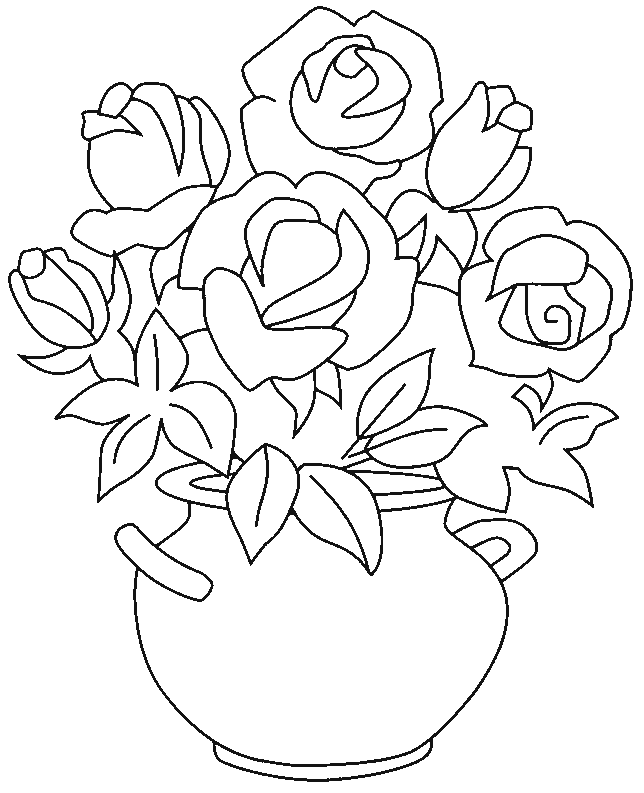 着色页: 玫瑰 (自然) #161887 - 免费可打印着色页
