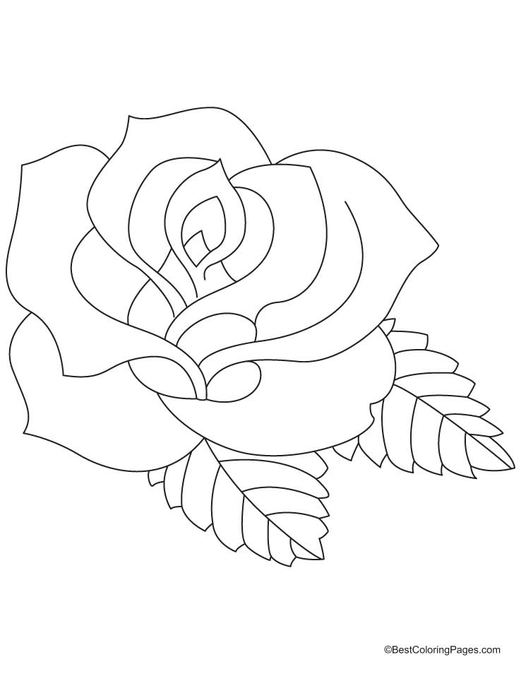 着色页: 玫瑰 (自然) #161904 - 免费可打印着色页