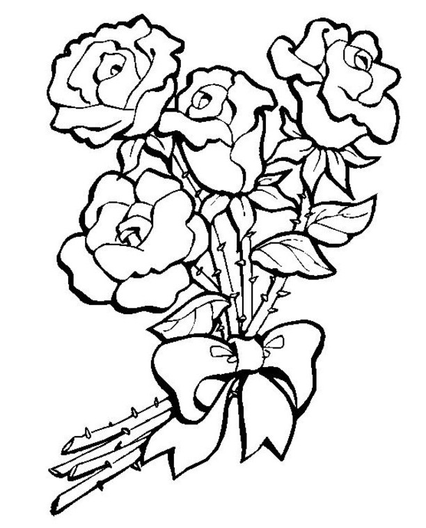 着色页: 玫瑰 (自然) #162015 - 免费可打印着色页