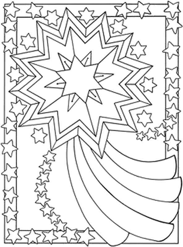 着色页: 星星 (自然) #155959 - 免费可打印着色页