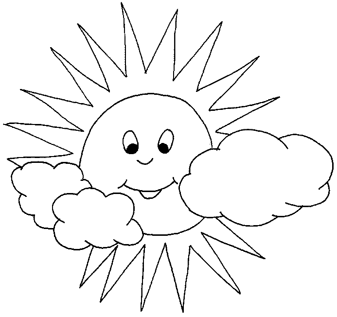 着色页: 太阳和云 (自然) #156172 - 免费可打印着色页