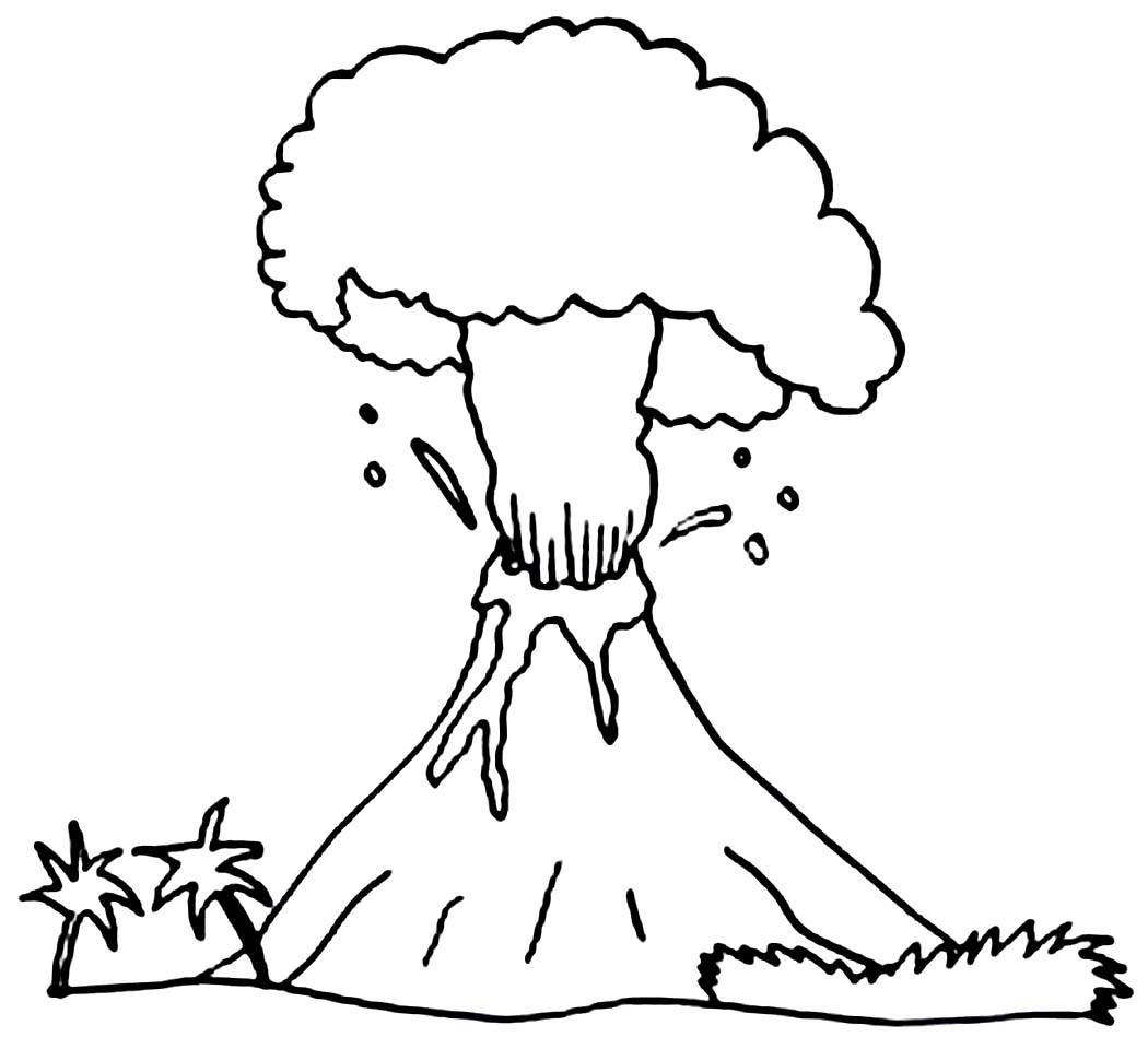 着色页: 火山 (自然) #166565 - 免费可打印着色页