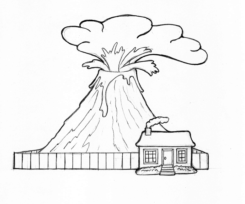 着色页: 火山 (自然) #166574 - 免费可打印着色页