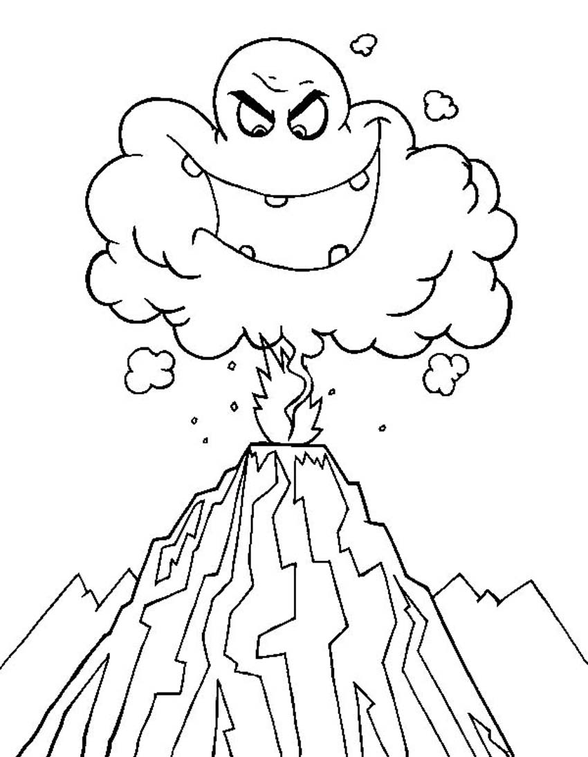 着色页: 火山 (自然) #166578 - 免费可打印着色页