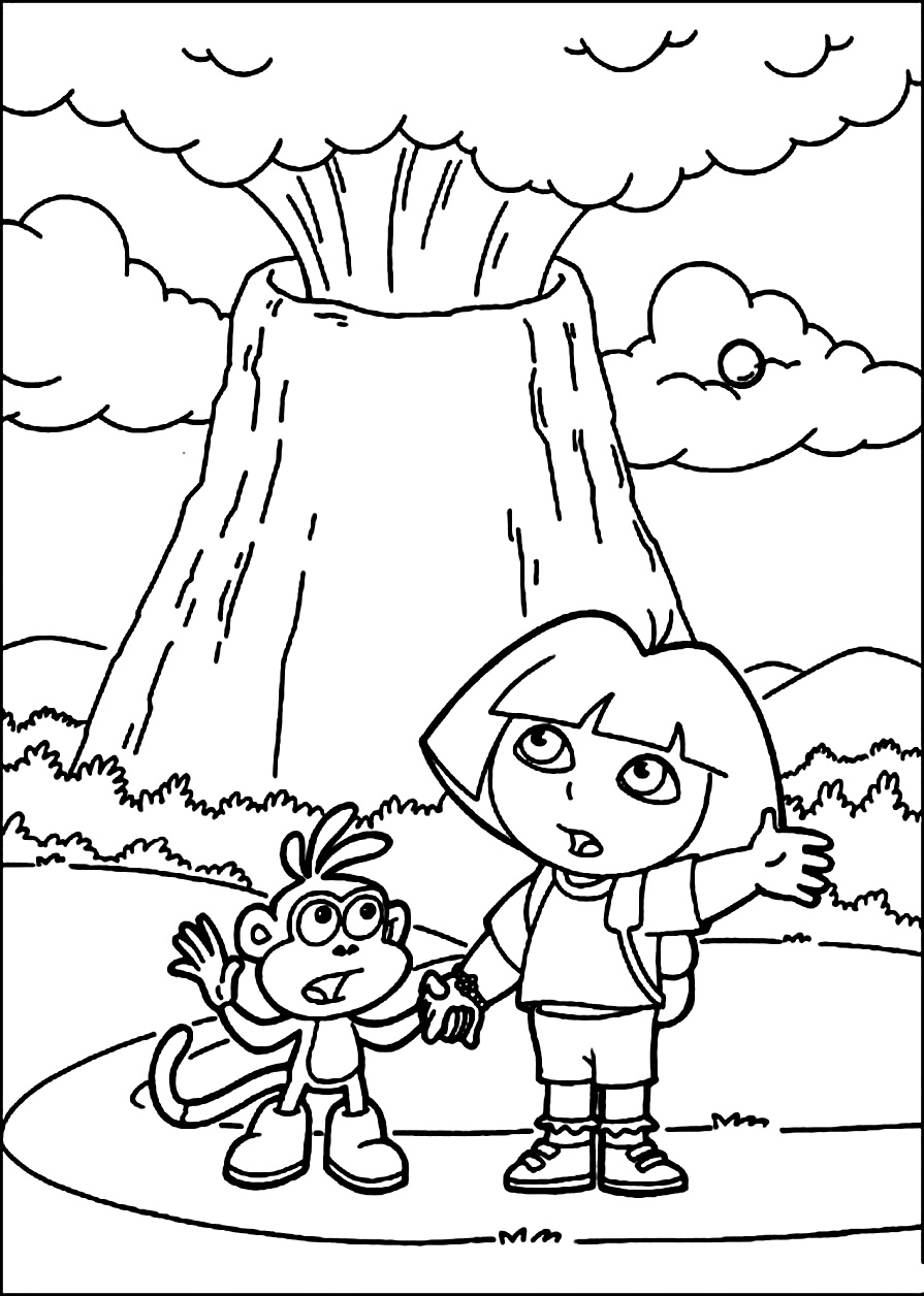 着色页: 火山 (自然) #166585 - 免费可打印着色页