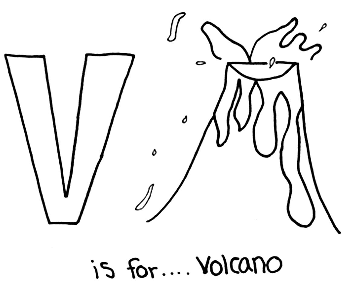 着色页: 火山 (自然) #166590 - 免费可打印着色页