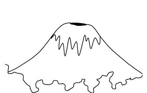着色页: 火山 (自然) #166622 - 免费可打印着色页