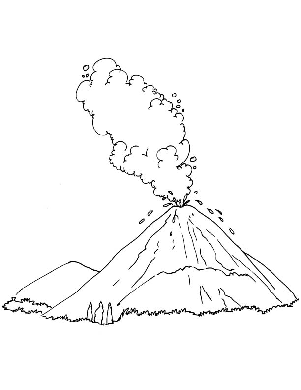 着色页: 火山 (自然) #166649 - 免费可打印着色页