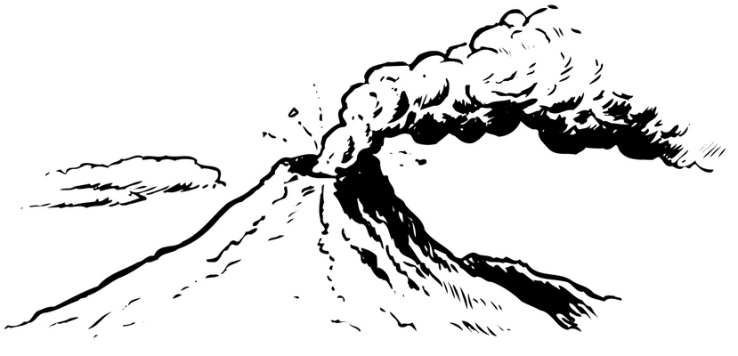 着色页: 火山 (自然) #166655 - 免费可打印着色页