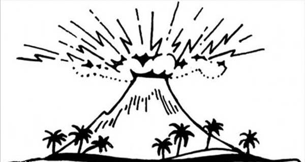 着色页: 火山 (自然) #166711 - 免费可打印着色页