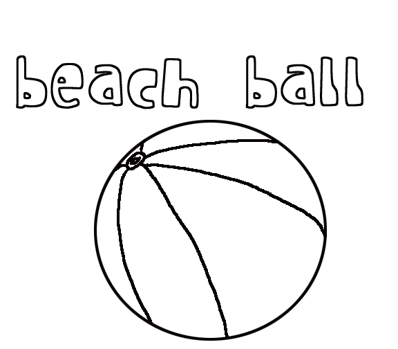 着色页: 沙滩球 (对象) #169180 - 免费可打印着色页