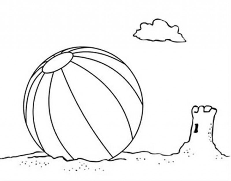 着色页: 沙滩球 (对象) #169206 - 免费可打印着色页