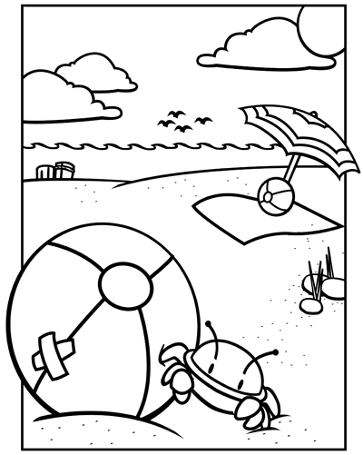 着色页: 沙滩球 (对象) #169237 - 免费可打印着色页