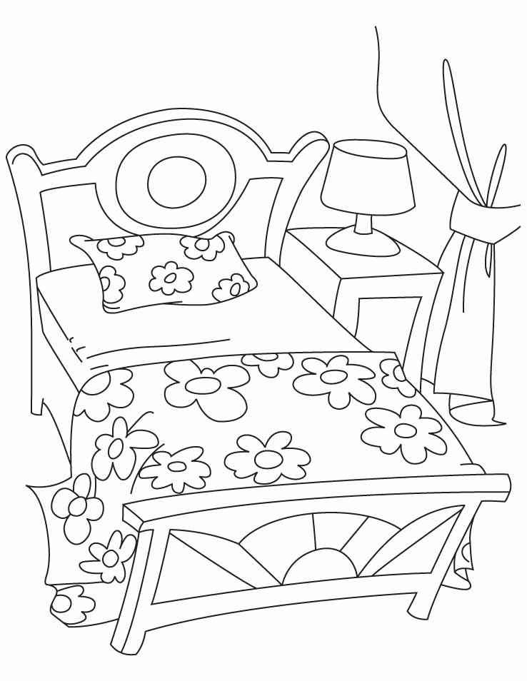 着色页: 床 (对象) #168132 - 免费可打印着色页