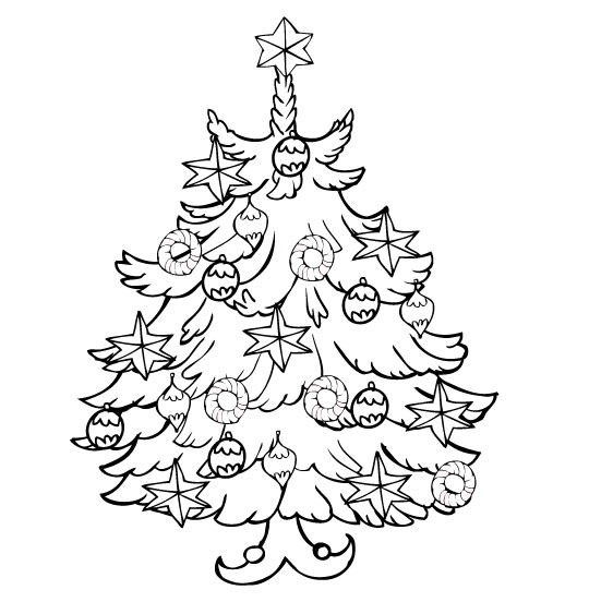 着色页: 圣诞树 (对象) #167490 - 免费可打印着色页