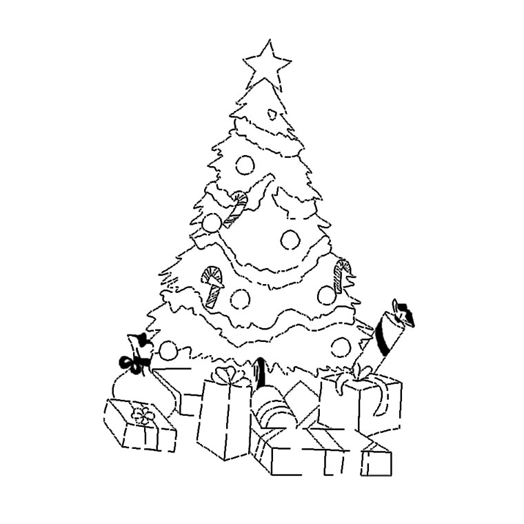 着色页: 圣诞树 (对象) #167613 - 免费可打印着色页