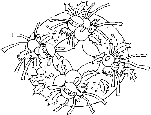 着色页: 圣诞花环 (对象) #169390 - 免费可打印着色页