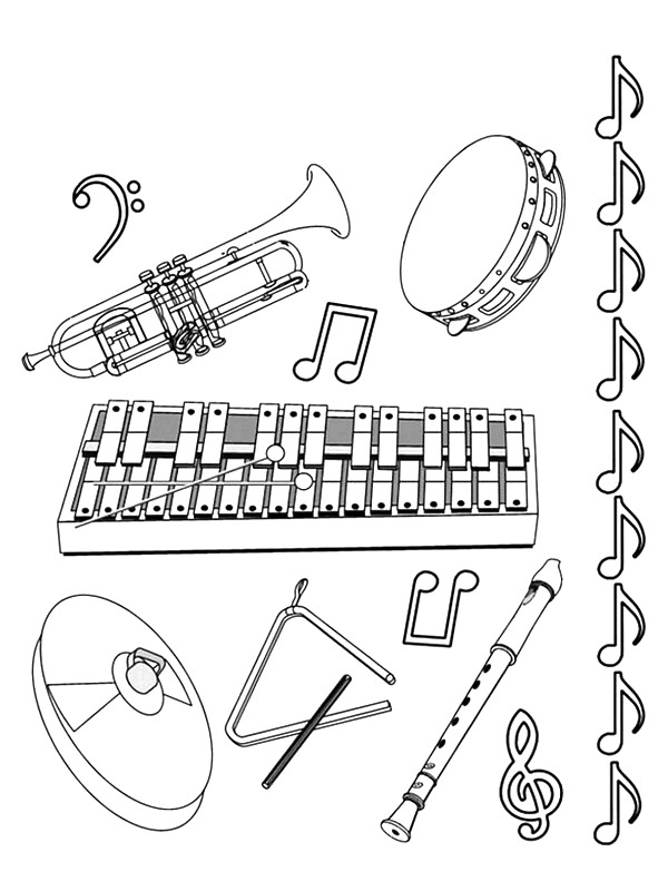 着色页: 乐器 (对象) #167360 - 免费可打印着色页