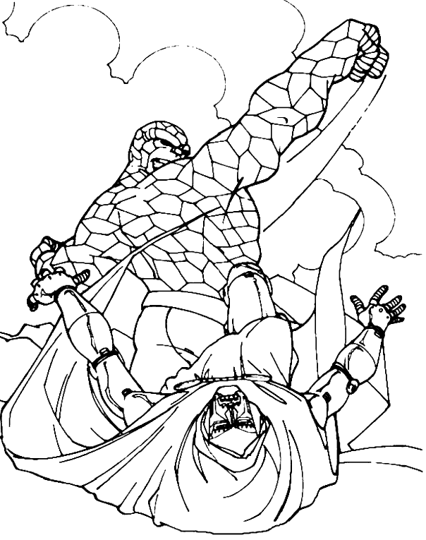 着色页: 神奇四侠 (超级英雄和超级恶棍) #76479 - 免费可打印着色页
