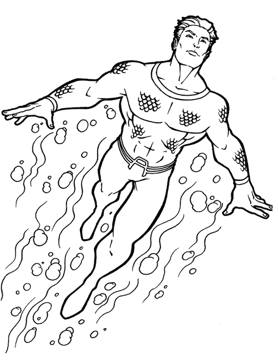 着色页: 海王 (超级英雄) #85014 - 免费可打印着色页