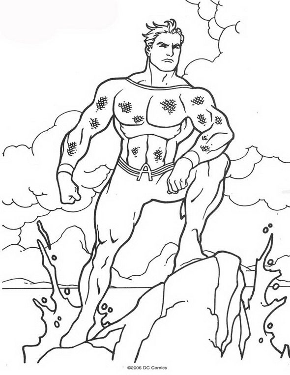 着色页: 海王 (超级英雄) #85028 - 免费可打印着色页