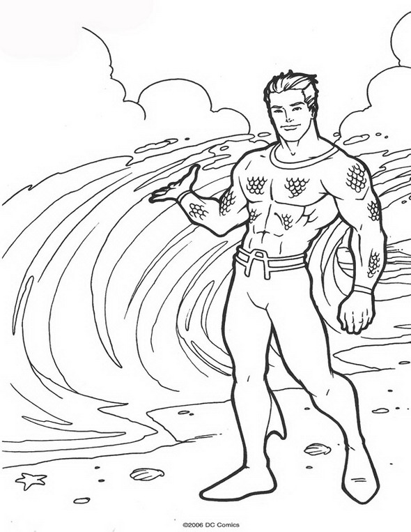 着色页: 海王 (超级英雄) #85153 - 免费可打印着色页