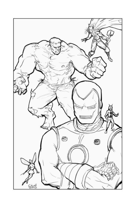 着色页: 复仇者联盟 (超级英雄) #74052 - 免费可打印着色页