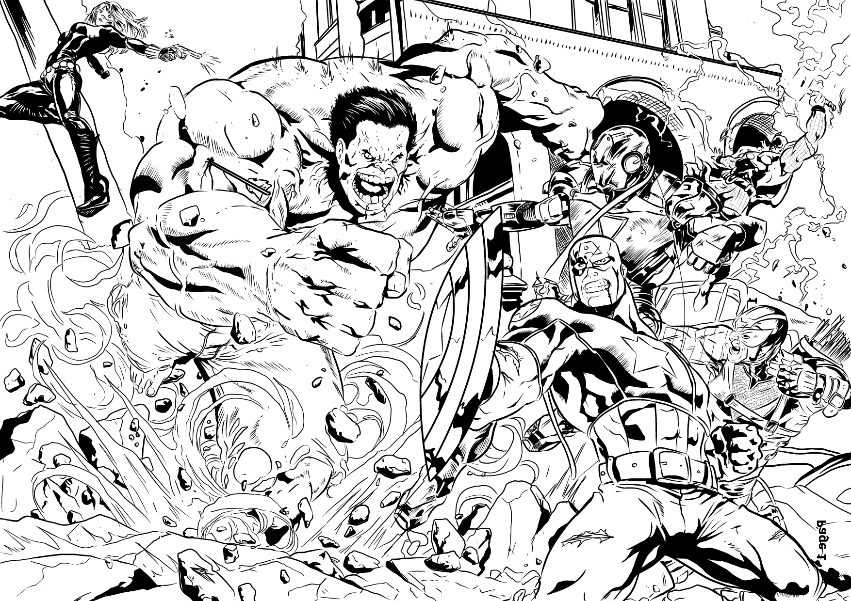着色页: 复仇者联盟 (超级英雄) #74074 - 免费可打印着色页
