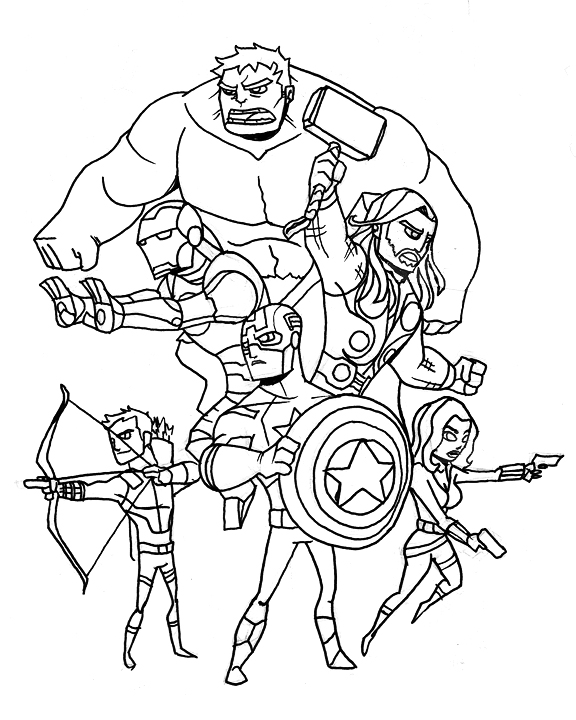 着色页: 复仇者联盟 (超级英雄) #74095 - 免费可打印着色页